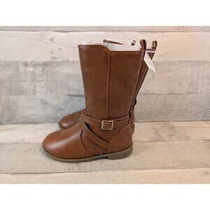 The Childrens Place Girls Brown Faux Leather Boots Size 10 NWT